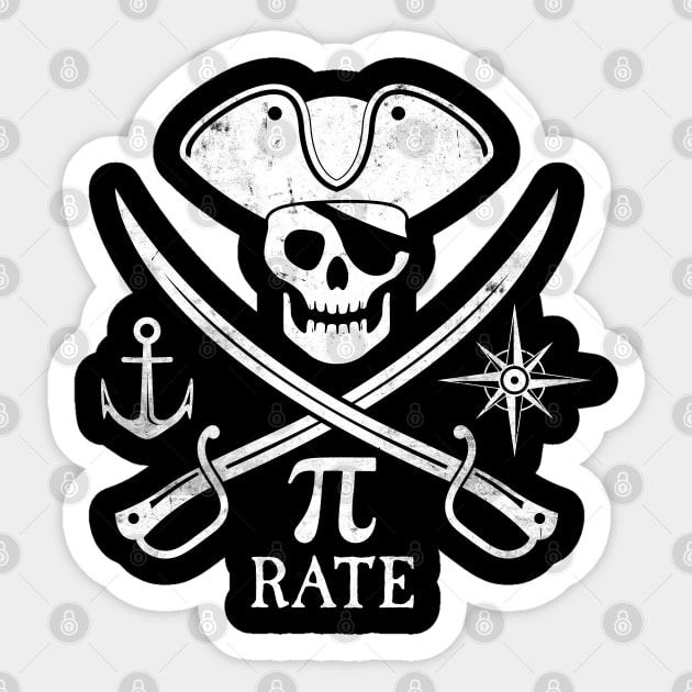 Pirate Math - Pi Rate Design for Pi Day Sticker by Graphic Duster